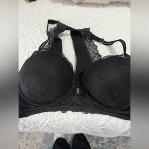 36 D black lace pink bra